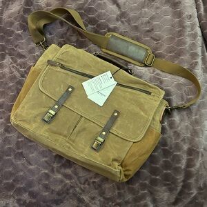 Tan Canvas Messenger Bag